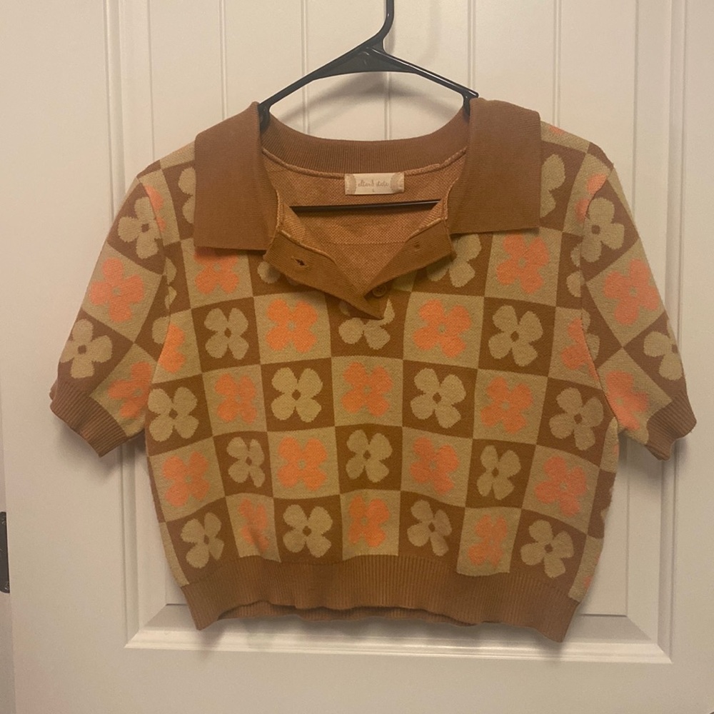 Altar'd State L Collared Crop Top (Never worn)